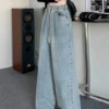 kf-Sf822594f8e7a407798b61e53d08bea4d1 Botvotee Elastic Waist High Waist Wide Leg Jeans for Women Loose Straight Blue Long Denim Pants Female Fashion Streetwear Jeans
